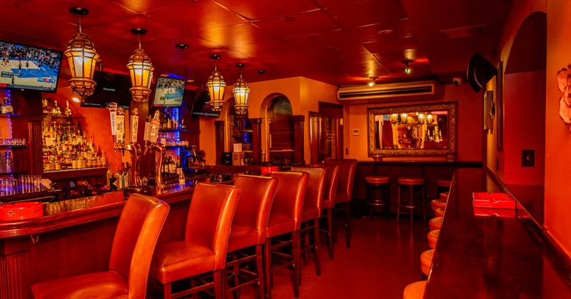 Bar area, bar stools