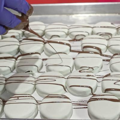 White chocolate covered Oreos.