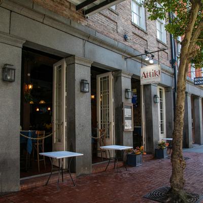 The exterior of Attiki Bar and Grill.