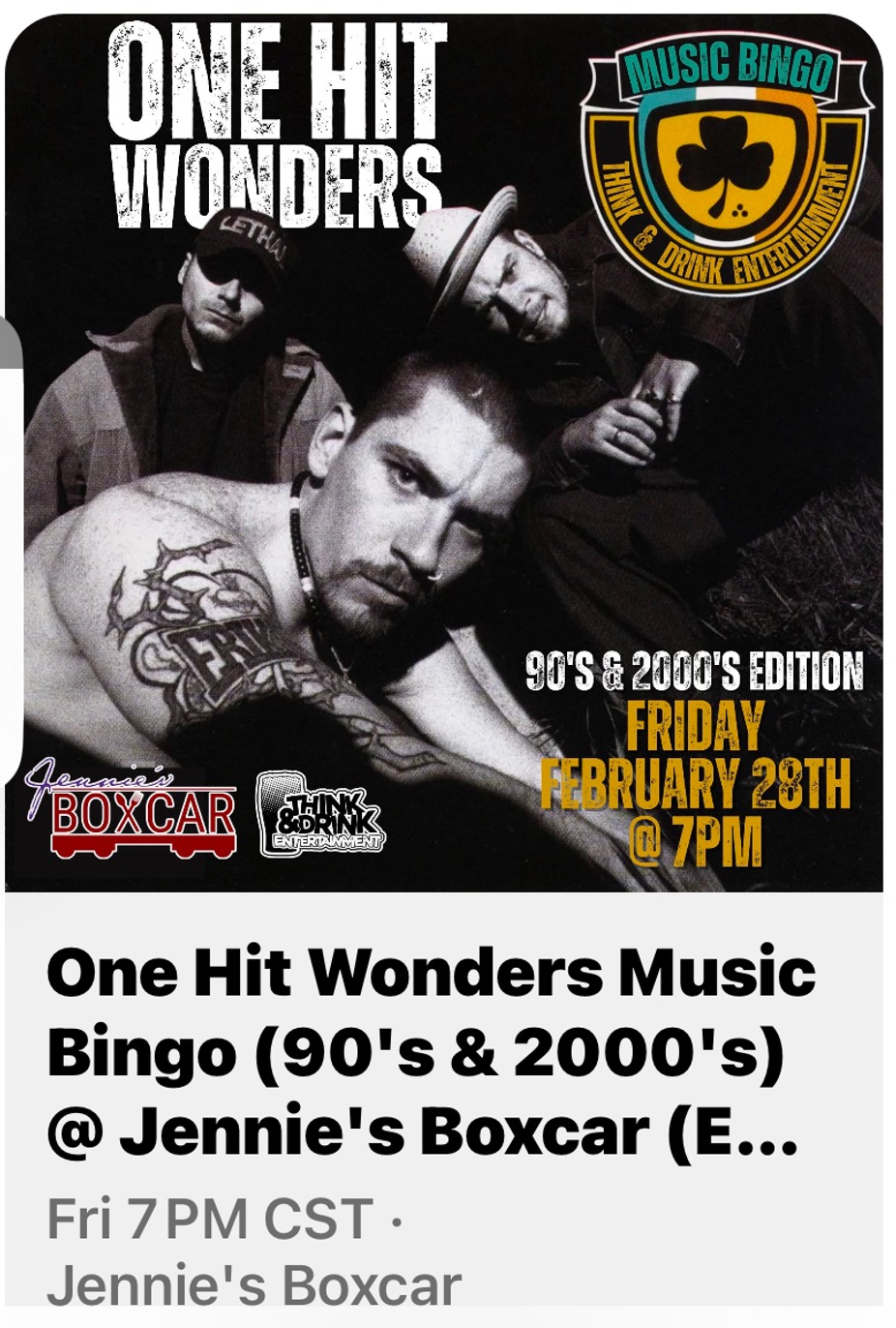 Music Bingo One Hit Wonders event photo