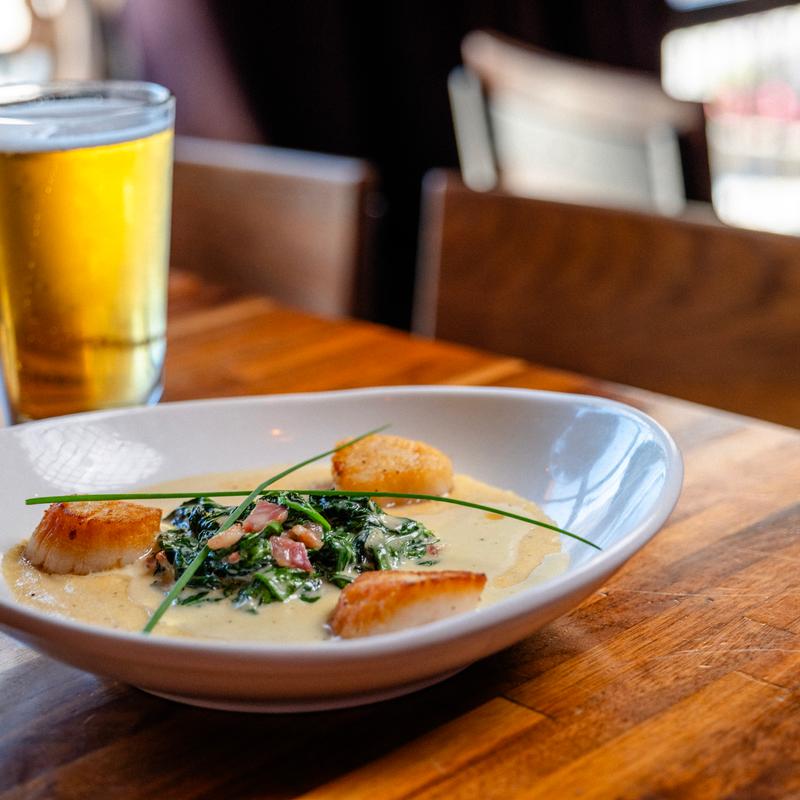 Seared Scallops and Polenta photo