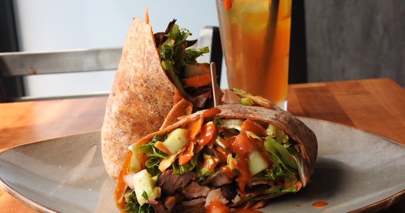 Chicken wrap and beer