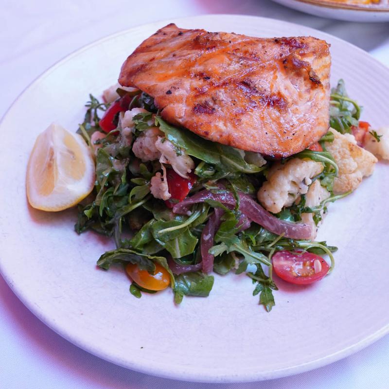 Grilled Salmon and Arugula photo