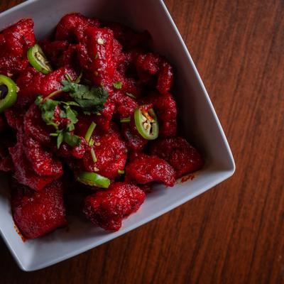 Chicken 65, top view.