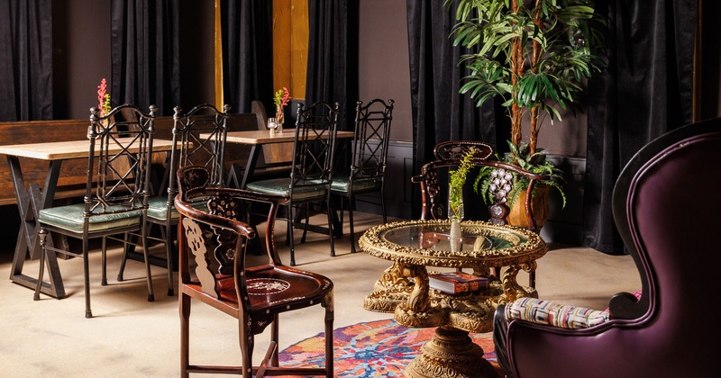 Interior, vintage seating area