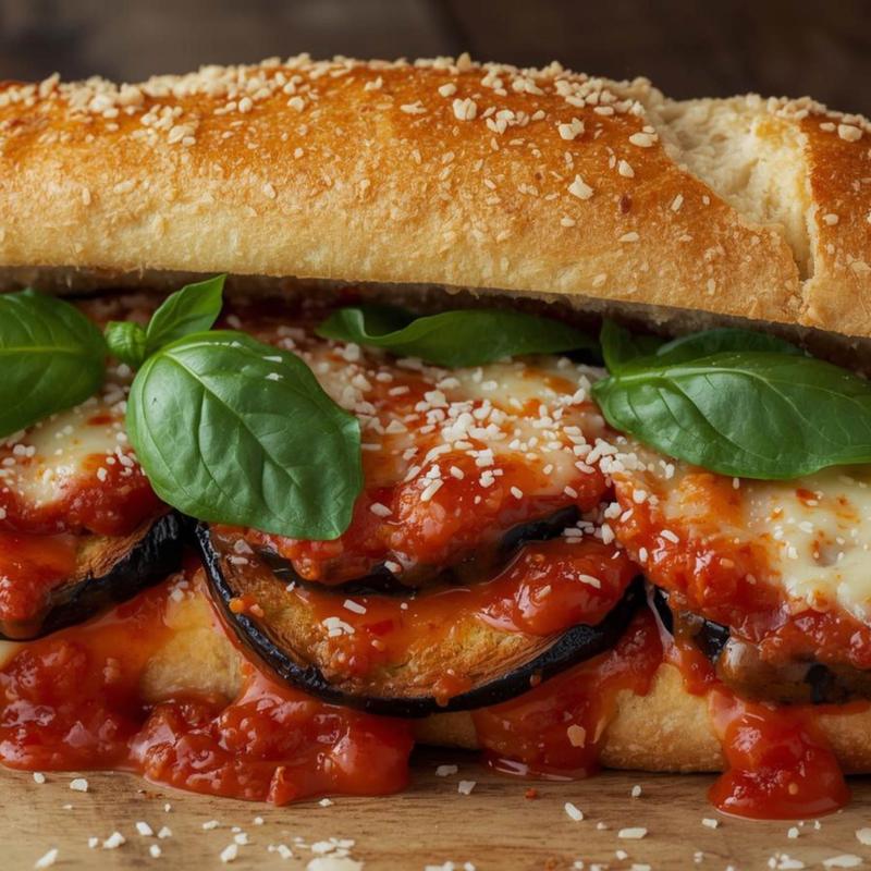 Eggplant Parmesan Hero Sandwich photo