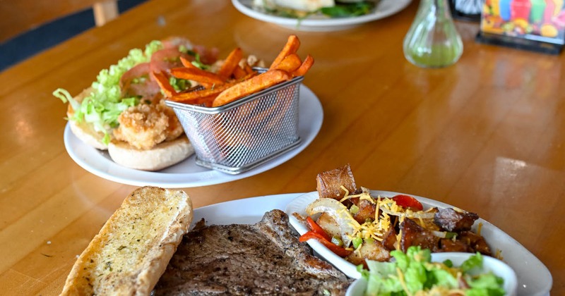 Various served meals