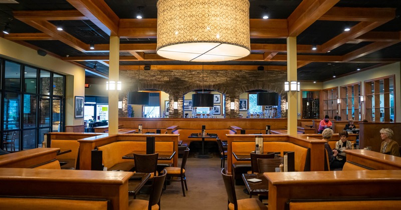 Seating space with booths