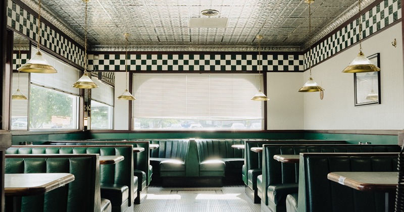 Interior, wide view of diner area