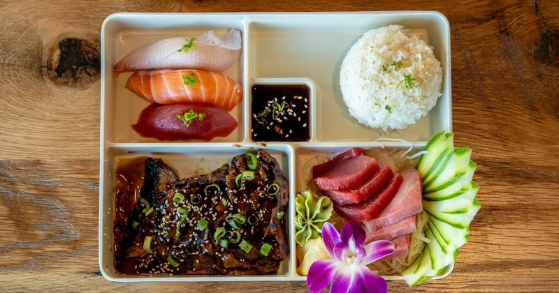 Served Steak Teriyaki Bento