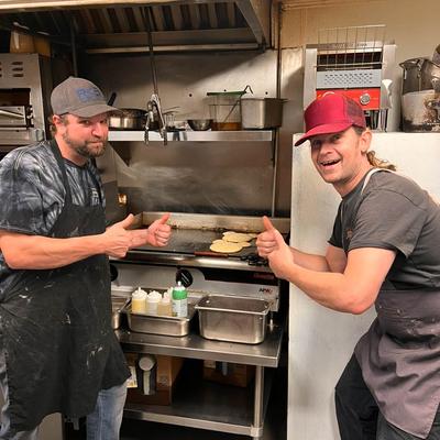 The staff at the kitchen.