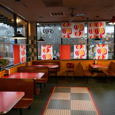 Interior, dining area.