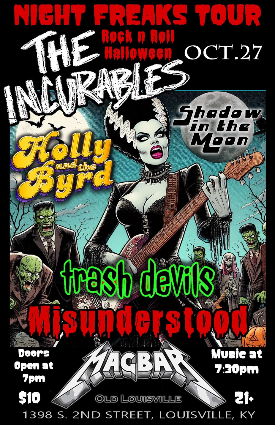 The Incurables with Holly and the Byrd + Misunderstood + Shadow in the Moon and Trash Devils event photo