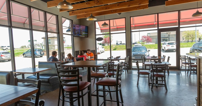 Interior, dining area with guests