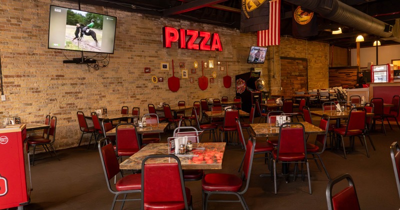 Interior, tables ready for guests