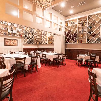 Restaurant interior, seating