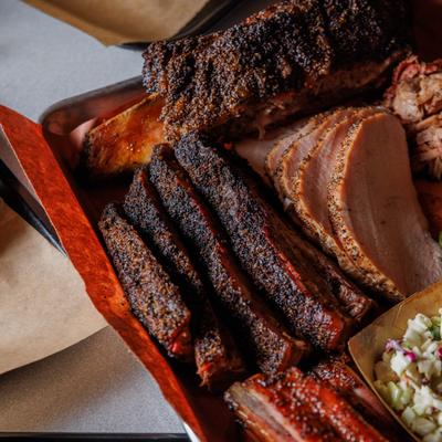 Platter with various kinds of meat.