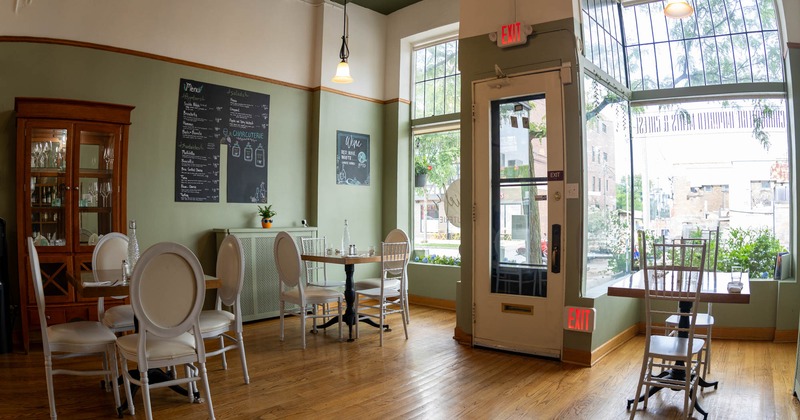 Interior, tables and chairs