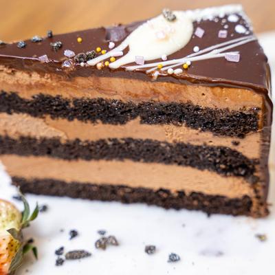 Piece of chocolate cake