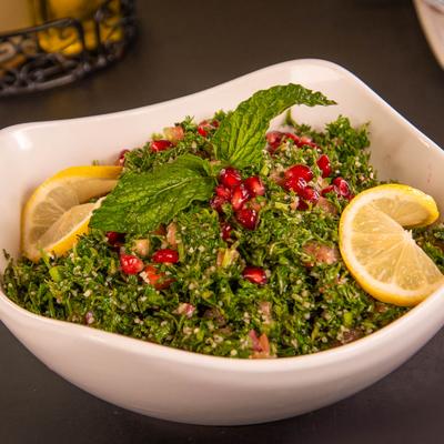 A bowl of tabbouleh salad.