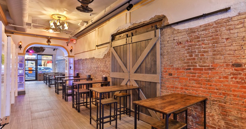 Interior, wide view of seating area