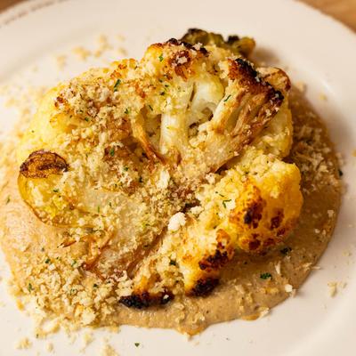 Roasted cauliflower, top view