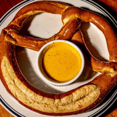 Bavarian pretzel with beer cheese.