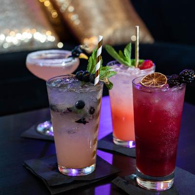 Assortment of cocktails and mocktails.