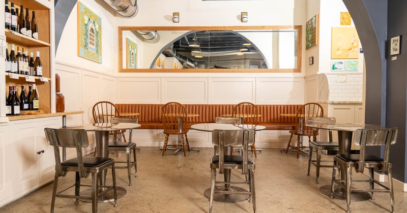 Interior, tables ready for guests
