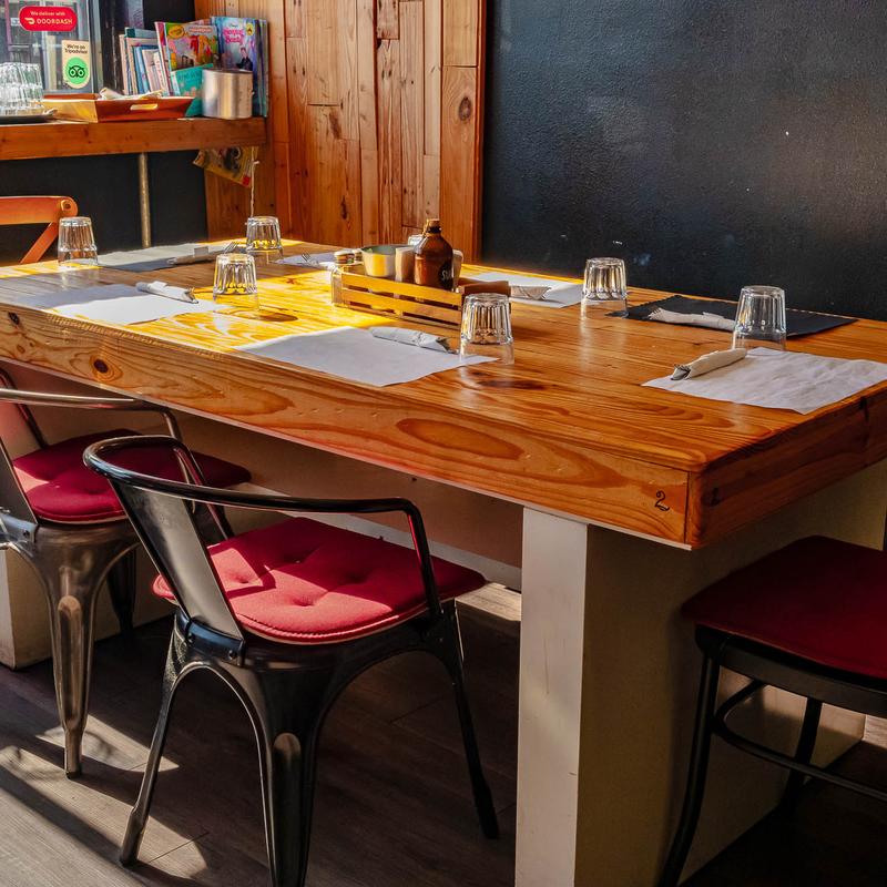 Interior, table for four with tableware