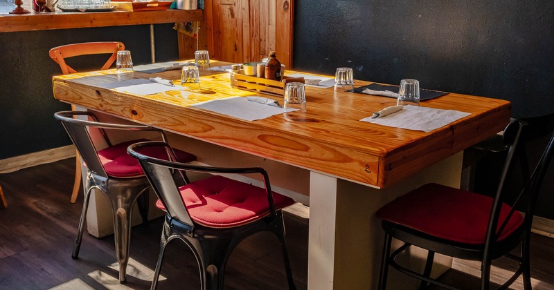Interior, table for four with tableware