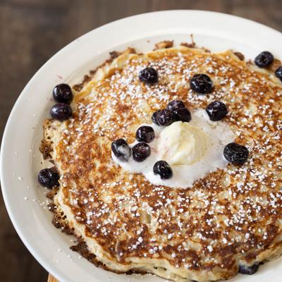 Blueberry pancakes.