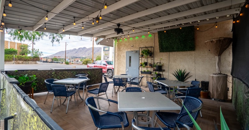 Interior, seating area, TV on the wall