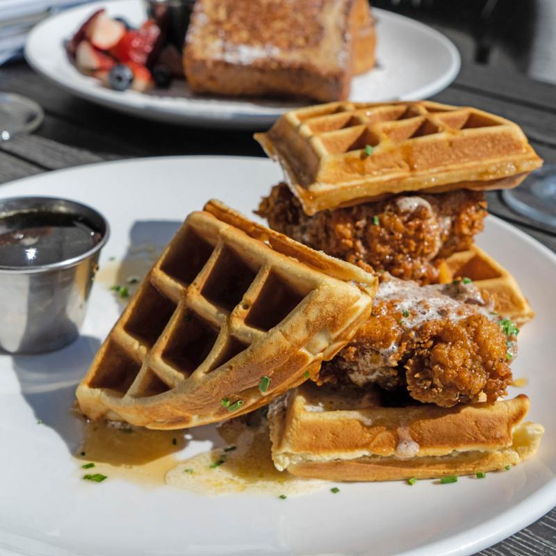 chicken and waffles entree photo