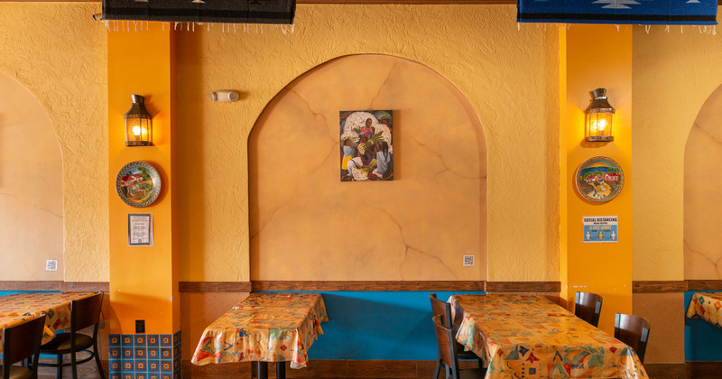 Table for four in dining area