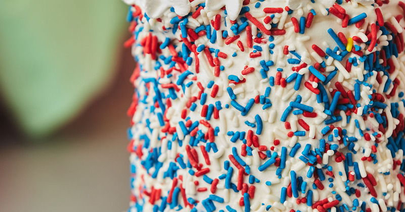Colorful sprinkle cake
