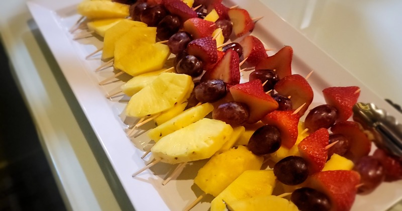 Skewered fresh fruit