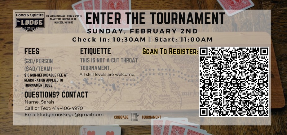 Cribbage Tournament - 1 Registration Per Team event photo