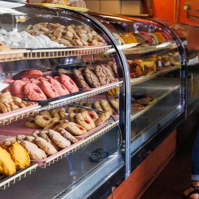 Interior, pastry display case