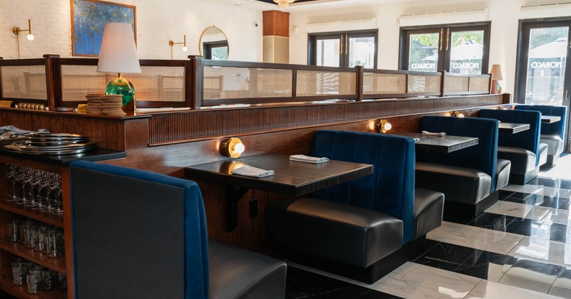 Interior, dining booths