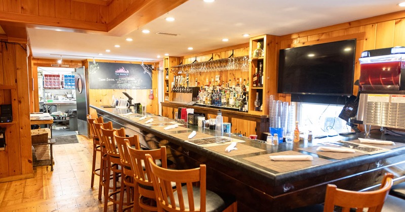 Bar area with bar stools