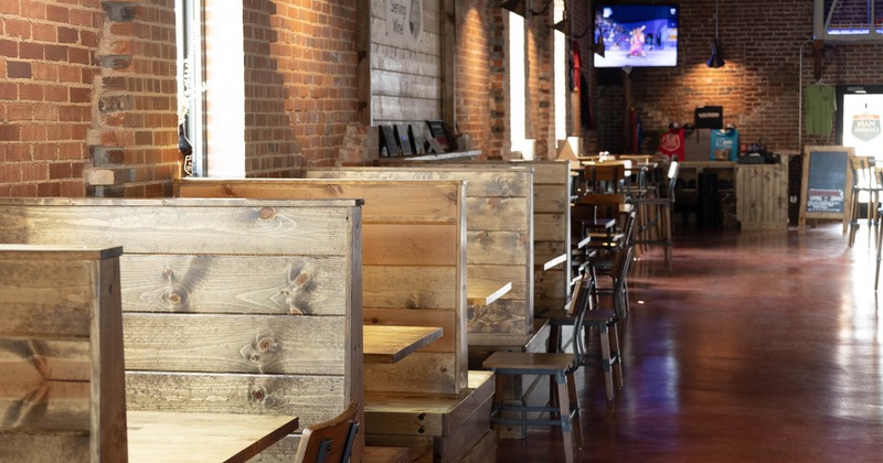 Interior, booth seating area