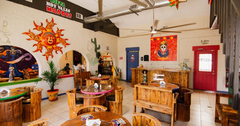 Interior, decorated dining area