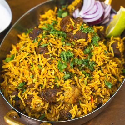 Lamb biryani.