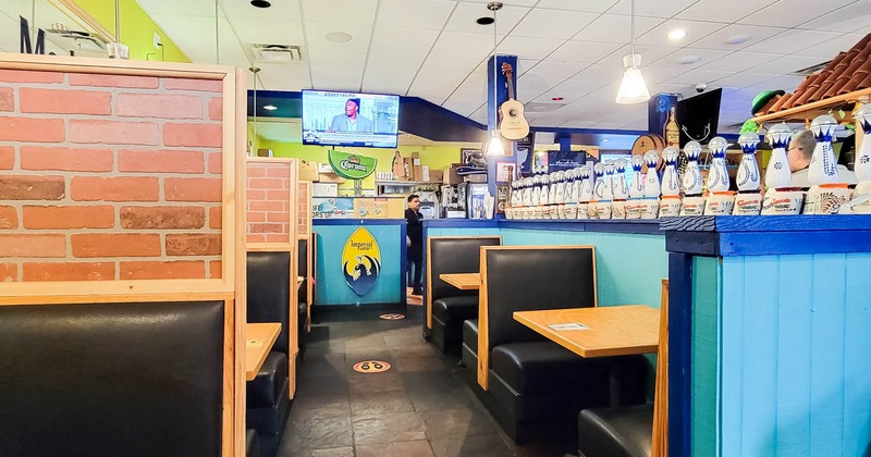 Interior, tables lined up