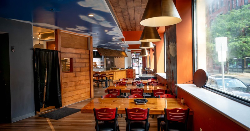 Interior, chairs and tables