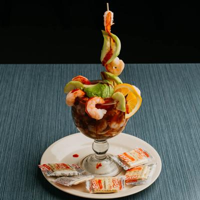 Shrimp and octopus cocktail.