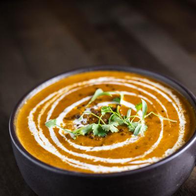 Dal Makhani dish of cooked black lentils