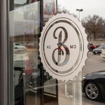 Restaurant's logo on the wall