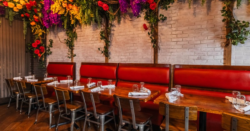Interior, tables ready for guests